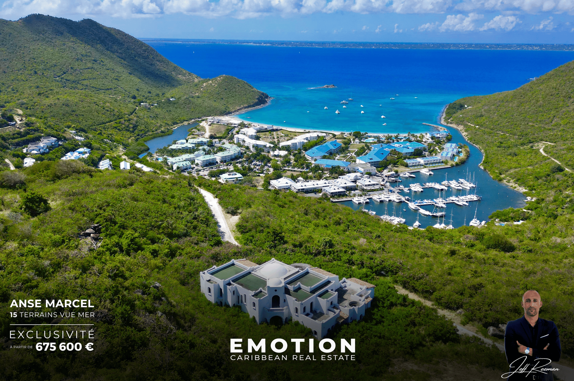 15 SEA VIEW BUILDING PLOTS – From 2,200 m² to 4,100 m² Anse Marcel – New Exclusive Listing