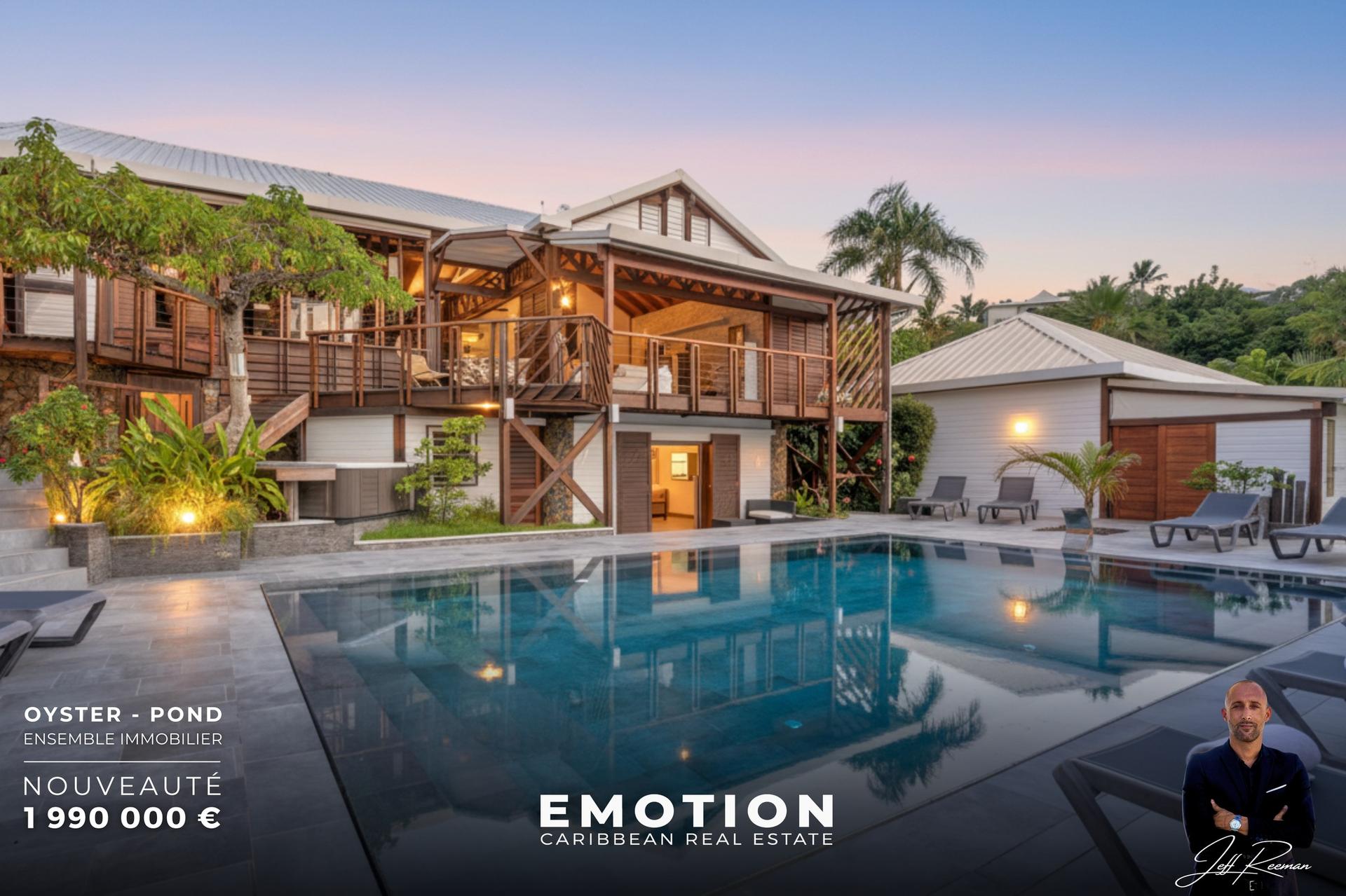REAL ESTATE COMPLEX – 358 m² + Terraces and Pools Oyster Pond / Saint-Martin